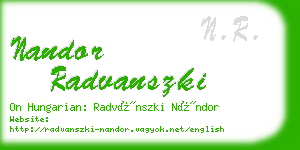 nandor radvanszki business card